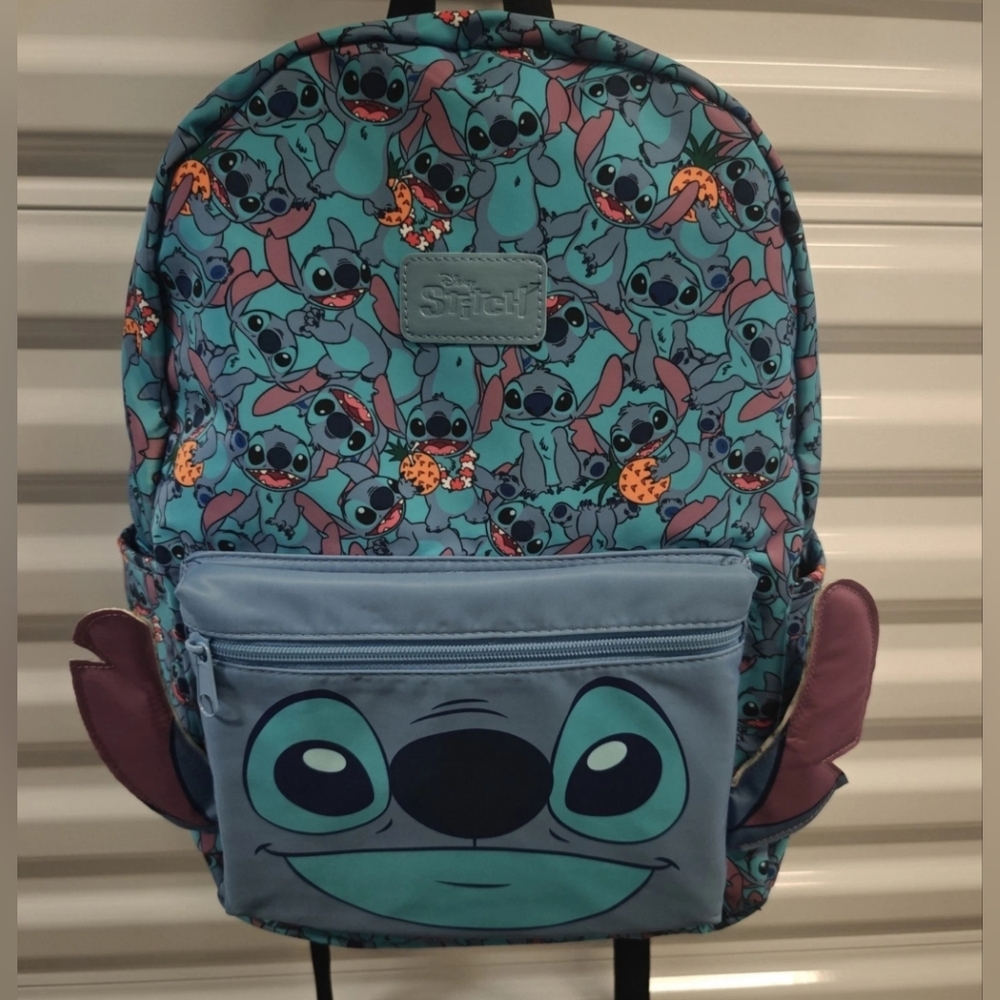 Bioworld Stitch Kids Backpack - Teal and Blue